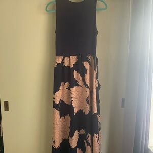 Blue and Pink Floral Maxi Dress